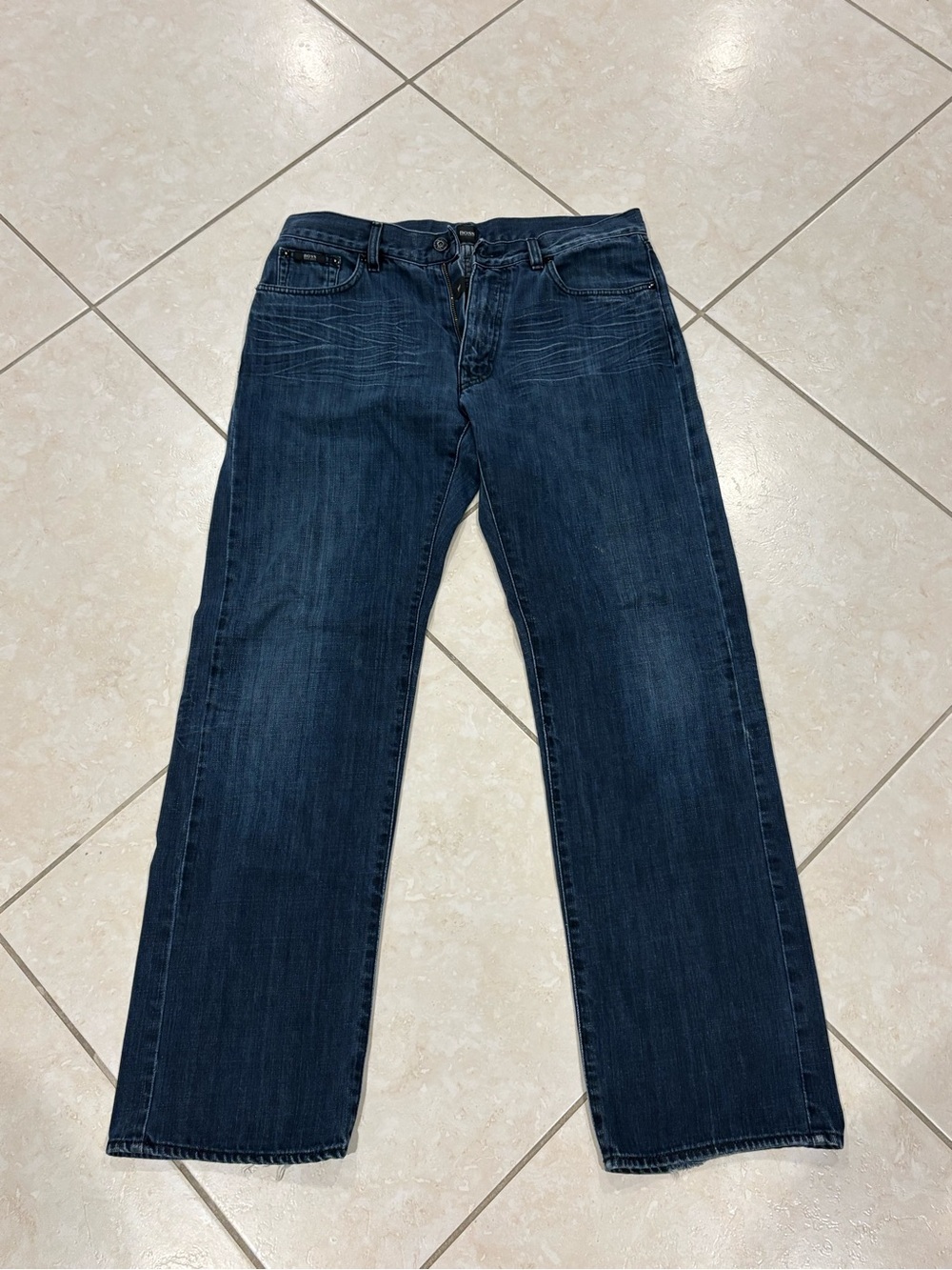 Men’s Hugo Boss Dark Blue Relaxed Straight Jeans